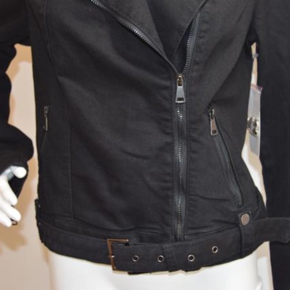 Denim  Black New Stretch Bead Detail Moto - Picture 4 of 7